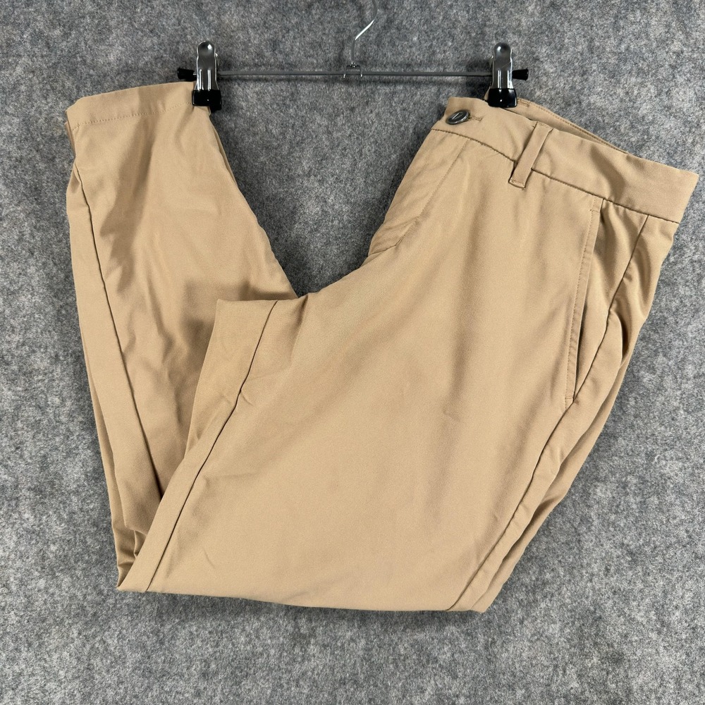 Primo Pants Mens 30 Short Beige Woven Joggers Zip Hem Stretch Pockets Athletic